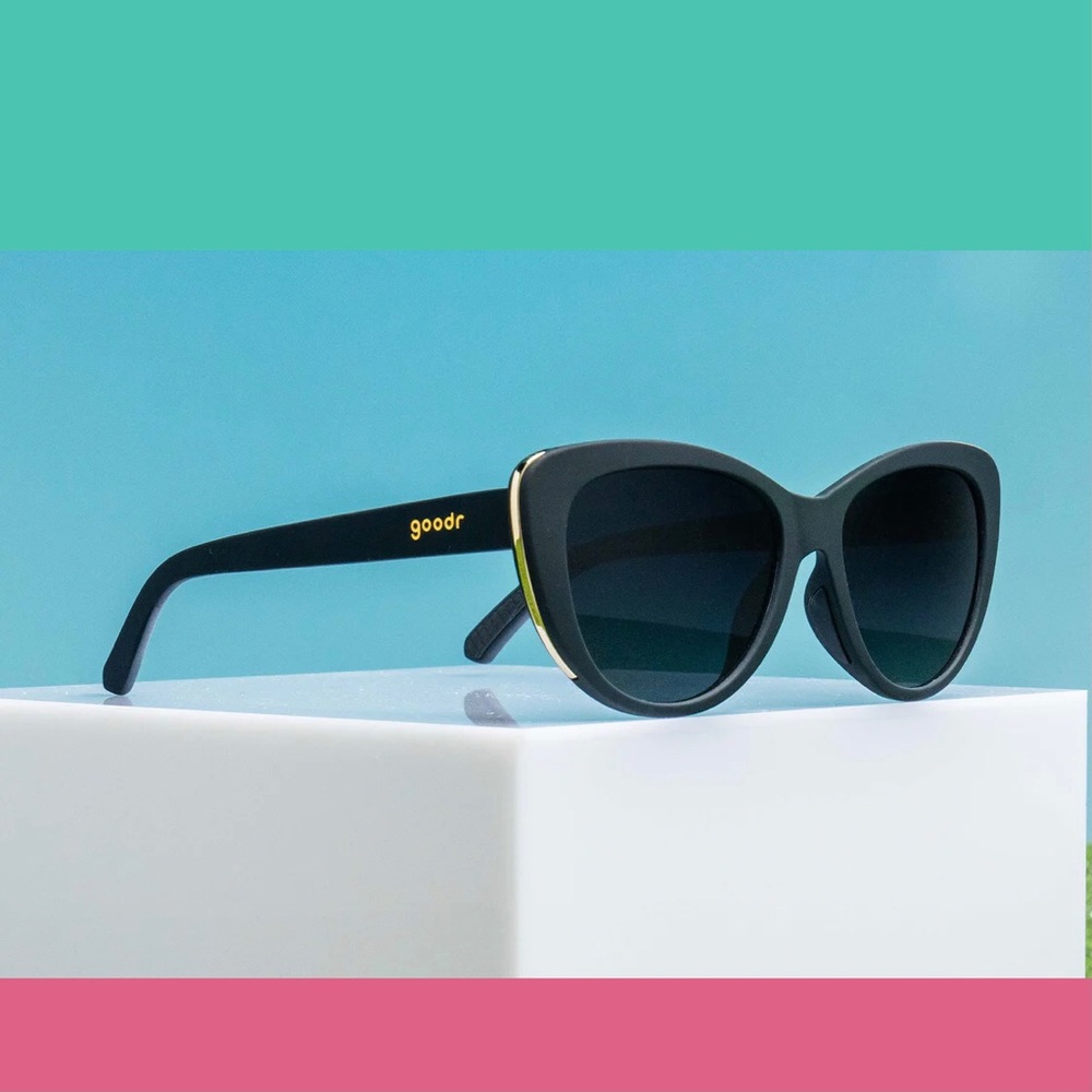 Goodr Black/Dark Gray Gold Accents Women's Sunglasses